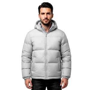 Blouson matelassé léger et imperméable à col montant, réversible, personnalisable sur le devant, avec capuche, pour l'hiver, à prix abordable, en promotion - Product Image 1