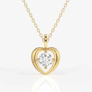 Custom 925 Silver Gold Plated <b>Floating</b> Diamond Pendant Lab Grown Heart <b>Frame</b> Luxury IGI Certified Necklace Fine Jewelry - Product Image 4