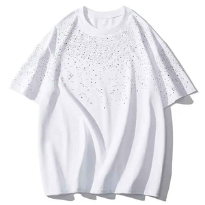 Camiseta de Verano con Pedrería para Hombre, Cuello Redondo, Informal, a la Moda, de Manga Corta - Product Image 5