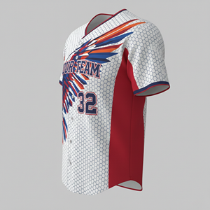 Maillot de baseball personnalisé à sublimation, uniforme d'équipe imprimé, maille respirante, polyester à séchage rapide, logo sportif, numéro OEM - Product Image 1