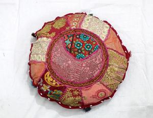 Almohada de suelo Boho Cojín de suelo redondo Funda de cojín de meditación púrpura - Product Image 1