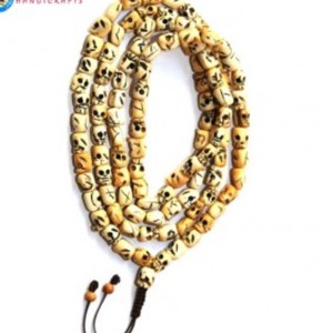 Mala de prière à 108 perles en os de crâne sculpté à la main, thème religieux - Marque Asthambangal - Product Image 1