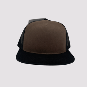Wholesale Brown Mesh Trucker <b>Hat</b> 6-Panel Snapback Adjustable Casual <b>Cap</b> Spring Summer Adult Headwear Made in Injae Vina - Product Image 2