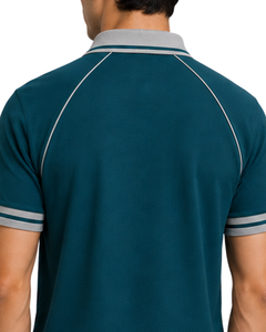 Camiseta Polo Personalizada para Hombre en Color Gris Azulado Intenso, Ropa Deportiva Informal, Transpirable, de Manga Corta, Mezcla de Algodón - Product Image 6