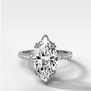 Anillos de Compromiso de Diamantes de Oro Sólido de 14k y 18k, Corte Marquesa de 2 Ct, Diamantes Cultivados en Laboratorio de 1.75mm, Banda Nupcial con Pavé, Joyería Fina al por Mayor - Product Image 5