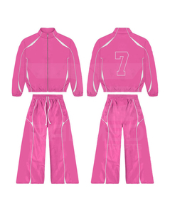 Windbreaker Tracksuit 2 Piece <b>Zipper</b> <b>Jacket</b> Trouser Polyester/Nylon Custom Logo Slim Fit Heavyweight Eco-Friendly Casual Solid - Product Image 5