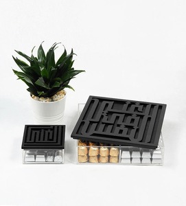 Boîte de rangement alimentaire élégante en acrylique transparent avec couvercle en nacre fait main, organiseur de cuisine de luxe - Product Image 4
