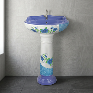 Juego de Lavabo con Pedestal Vinus Rustic Vitrosa, Lavabo Independiente de Cerámica Resistente al Agua y Ecológico para Baño - Product Image 5