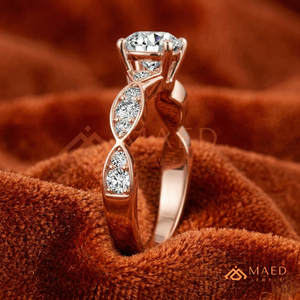 Round Cut Moissanite Twist Ring Rose Gold Engagement Ring Women Bridal Jewelry <b>Gift</b> USA Elegant Fashion Style - Product Image 2
