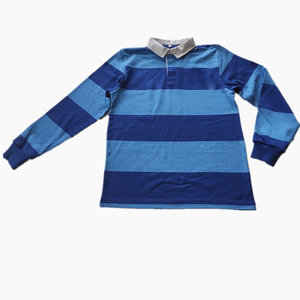 Men's Long Sleeve Knitted Color Blocked <b>Striped</b> <b>Polo</b> <b>Shirt</b> Preppy Style Regular Fit Navy Burgundy White Collar - Product Image 4
