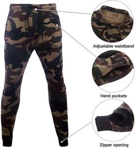Mens Winter <b>Camouflage</b> Hooded Jacket & Jogger Pants Two-Piece Set 100% Polyester Training Clothes Lightweight - Product Image 6