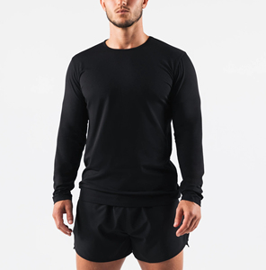 T-shirts pour hommes en gros, ajustés, 65% polyester, 30% rayonne, 5% élasthanne, manches longues, pour hommes, en vrac - Product Image 2