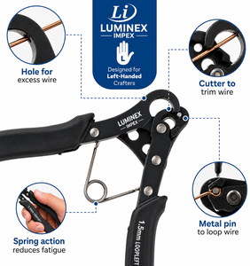 LUMINEX IMPEX LUB=113 <b>Long</b> <b>Nose</b> Stainless Steel Lightweight Smooth Work Jewelry Making Polishing Pliers for DIY Bracelet Making - Product Image 4