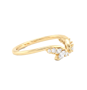 14K Solid Gold Marquise & Round Lab Grown Diamond MaiYi Vintage <b>Open</b> Adjustable <b>Ring</b> IGI Certified Engagement Bezel Setting <b>Ring</b> - Product Image 4