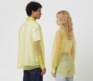 Camisas de malla transparente para hombre y mujer, camisas transparentes con cuello vuelto y botonadura sencilla, camisa transparente ligera de secado rápido - Product Image 5
