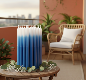 Velas Cónicas Azul Océano Ombre, Juego Premium al por Mayor, Hechas a Mano, Sin Humo, Sin Aroma, para Bodas, Hoteles, Navidad, Pascua - Product Image 2