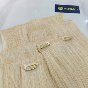 Extensiones de Cabello con Clip, Hechas con Cabello Humano Virgen de Vietnam, Tono Rubio, Textura Lisa, Compra al por Mayor - Product Image 3