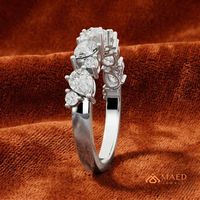 Anillo de Moissanita Plateado con Corte de Pera, Elegante Anillo de Compromiso para Mujer, Joyería de Lujo, Anillo de Moda Estilo NYC, Anillo de Regalo