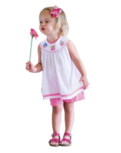 Vestido Smocked hecho a mano para niñas pequeñas Boutique Baby Girl Smocking vestidos Puff manga ropa de bebé ropa para niños - Product Image 1