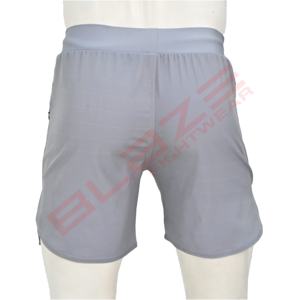 Shorts de sport décontractés pour hommes, style urbain, été, en Spandex/Polyester, taille mi-haute élastique, respirants, écologiques, couleur unie - Product Image 4