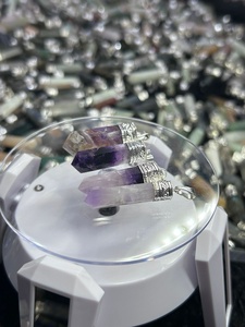 Pendentif en améthyste pour stylo, collier en cristal violet, bijoux artisanaux en pierres précieuses pour un style spirituel et un usage quotidien - Product Image 5