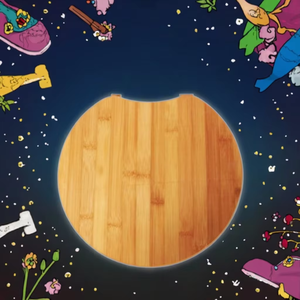 Tabla de Cortar Redonda de Bambú Desechable Más Vendida, 1.5 cm de Grosor, con Asa de Metal, Ecológica, Higiénica para Cocina - Product Image 3