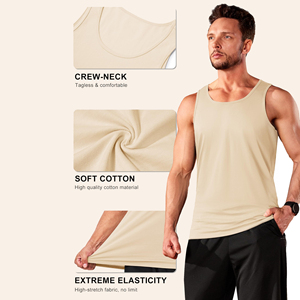 Débardeur décontracté pour hommes, sans manches, pour fitness, entraînement, course à pied, gym, tissu confortable en mélange de coton, vêtements élégants - Product Image 2