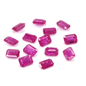 Rubis naturels non traités du Mozambique, octogones calibrés 5x7mm, pierres précieuses de rubis naturelles facettées pour la création de bijoux, prêtes à l'emploi - Product Image 1