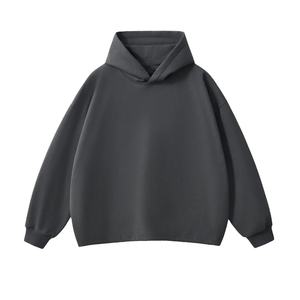 เสื้อฮู้ดดี้สไตล์อเมริกัน หนัก 420GSM ลายบาติกสีน้ำเงินฟอก ลุคดิสเทรส ทรงหลวม แต่งลายคอลลาจ แนวมหาวิทยาลัย สำหรับผู้ชาย ทันสมัย - Product Image 1