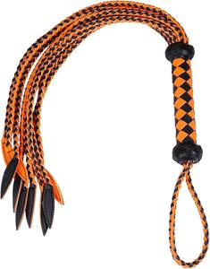 Vente chaude : Fouet et lances de bondage SPALL JP SPORTS SJS-HF-0024 en cuir véritable sur mesure, couleur orange, BDSM, à prix réduit - Product Image 1