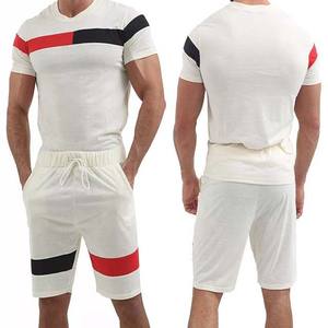 Conjuntos de dos piezas para hombre de la mejor calidad, conjunto de verano de color blanco, camiseta y pantalones cortos con diseño y talla personalizados - Product Image 6