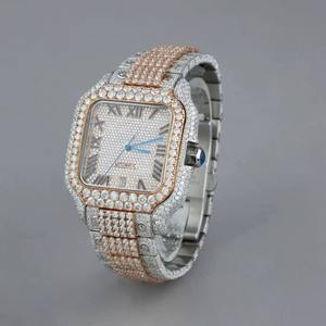 นาฬิกาข้อมือสแตนเลสสตีลคุณภาพส่งออก ดีไซน์หรูหรา หน้าปัดสี่เหลี่ยม กลไก ETA ประดับเพชรโมอิสซาไนต์ ควอตซ์ พร้อมหน้าปัดเรืองแสง มีจำหน่ายแล้ว - Product Image 3