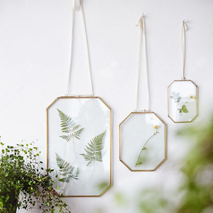 Cadre photo en verre avec bordure en laiton suspendu, finition dorée, taille personnalisée, forme octogonale, qualité exceptionnelle, prix le plus bas, best-seller, décoration - Product Image 1