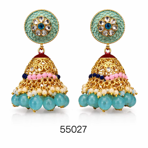 MOLL JEWELLERS Boucles d'oreilles clous en alliage plaqué or de luxe en forme de cœur corail pour femme, bijoux tendance pour fêtes et mariages 55027 - Product Image 1