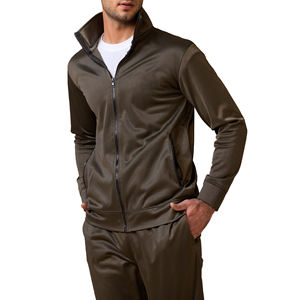 ชุดวอร์มออกกำลังกายผู้ชายแบบมีซิป โพลีเอสเตอร์ สกรีนโลโก้ส่วนตัว สำหรับวิ่งจ๊อกกิ้ง ขายส่งราคาถูก - Product Image 5