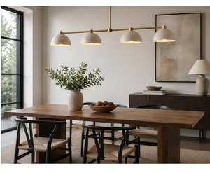 Lustre linéaire en laiton à 4 lumières, luminaire suspendu en forme de dôme, éclairage moderne pour îlot de cuisine - Product Image 4