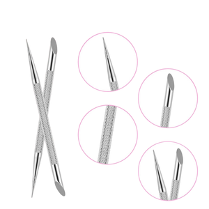 Ponceuse à ongles et repousse-cuticules 2-en-1 en acier inoxydable UBI – Outil de manucure durable à double extrémité avec éliminateur de vernis - Product Image 2