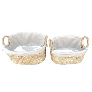 Household Sundries Storage Basket High Quality Best Selling Eco-Friendly Water Hyacinth Straw Hyacinth Tray