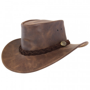 Sombrero Vaquero de Cuero Genuino, Estilo Vintage, Ala Ancha, para Hombre y Mujer - Product Image 4