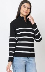 Pull chaud uni pour femme, pull tendance à demi-zip pour femme, vêtements de mode au prix de gros auprès du fournisseur - Product Image 4