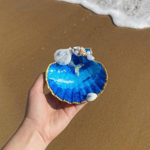 Bandeja de Joyería Hecha a Mano con Conchas de Vieira, Plato Decorativo de Conchas Marinas Naturales, Plato Artesanal de Decoración Costera, Suministro de Fábrica al por Mayor - Product Image 1