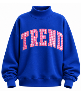 Wholesale Custom <b>Women</b>’s Relaxed Fit Mock Neck Sweatshirt Floral Pattern Applique Embroidery Casual <b>Fleece</b> Pullover <b>Top</b> - Product Image 6