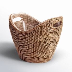 Great quality hand-woven rattan ice storage boxes wine bottle chiller basket drink food <b>cooler</b> <b>box</b> - Product Image 5