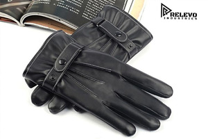 Gants en cuir PU pour homme et femme, imperméables, chauds, pour l'hiver, le cyclisme, la conduite, les motos, avec écran tactile - Product Image 4