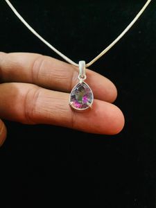 Collier à maillons en argent avec pendentif en cristal plaqué rhodium, bijoux personnalisés pour homme, cadeau - Product Image 3