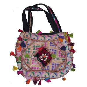 Bolsos Bohemios Étnicos Bordados Auténticos de Estilo Patchwork Vintage, Bolsos Banjara Indios Hechos a Mano, Bolso de Hombro Tribal Gitano - Product Image 4