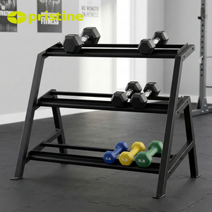Moderno Soporte de Pesas de 3 Niveles, Resistente, de Hierro y Metal, para Almacenamiento de Equipos de Gimnasio Comercial - Product Image 6