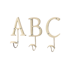 Crochet mural en métal vintage personnalisé avec lettre de l'alphabet, monogramme créatif, porte-clés, porte-manteau décoratif en fonte, crochet mural - Product Image 1