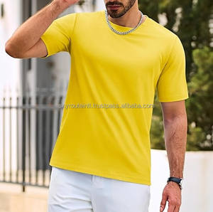 T-shirt 100% coton de couleur personnalisée pour hommes coupe régulière style décontracté avec motif solide T-shirt en vrac - Product Image 4