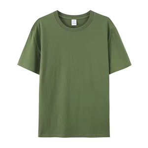เสื้อยืดคอตตอน 100% สกรีนโลโก้แบรนด์ของคุณเองแบบขายส่ง เสื้อยืดผู้ชายเรียบง่าย เสื้อยืดผู้ชายแขนสั้น คอกลม - Product Image 2